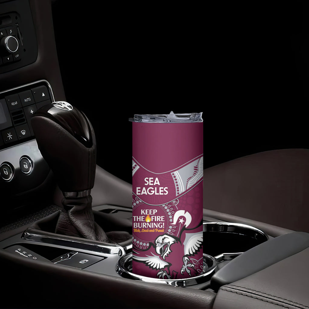 NRL Sea Eagles NAIDOC Week Skinny Tumbler Keep The Fire Burning Indigenous Art