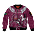Custom NRL Sea Eagles NAIDOC Week Sleeve Zip Bomber Jacket Keep The Fire Burning Indigenous Art