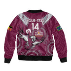 Custom NRL Sea Eagles NAIDOC Week Sleeve Zip Bomber Jacket Keep The Fire Burning Indigenous Art
