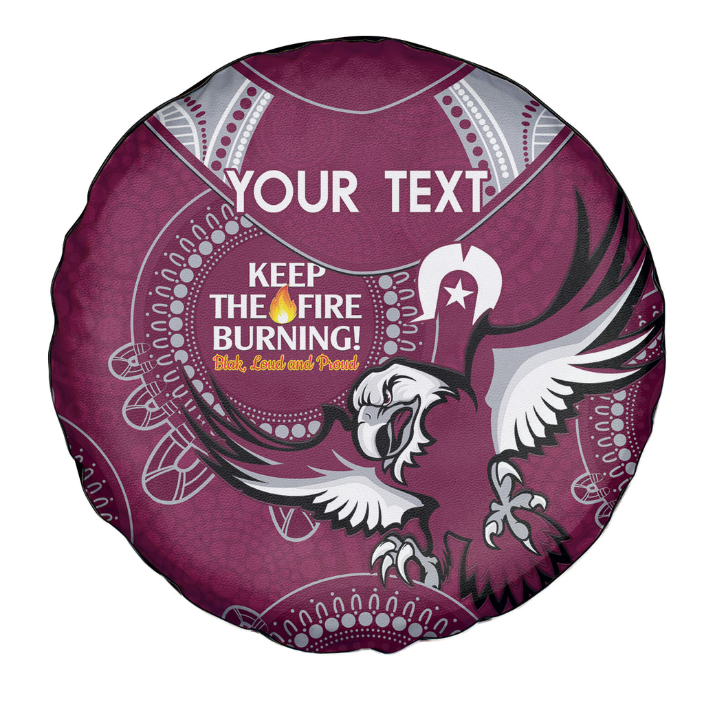 Custom NRL Sea Eagles NAIDOC Week Spare Tire Cover Keep The Fire Burning Indigenous Art