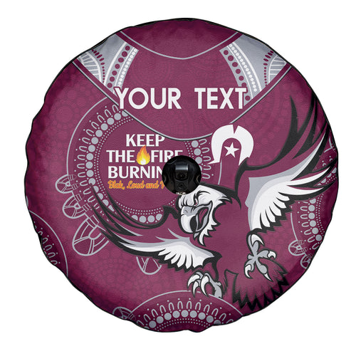 Custom NRL Sea Eagles NAIDOC Week Spare Tire Cover Keep The Fire Burning Indigenous Art