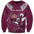 Custom NRL Sea Eagles NAIDOC Week Sweatshirt Keep The Fire Burning Indigenous Art