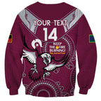 Custom NRL Sea Eagles NAIDOC Week Sweatshirt Keep The Fire Burning Indigenous Art