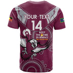 Custom NRL Sea Eagles NAIDOC Week T Shirt Keep The Fire Burning Indigenous Art