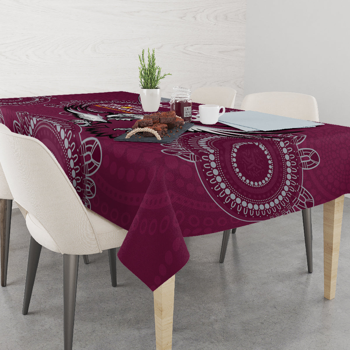 Custom NRL Sea Eagles NAIDOC Week Tablecloth Keep The Fire Burning Indigenous Art
