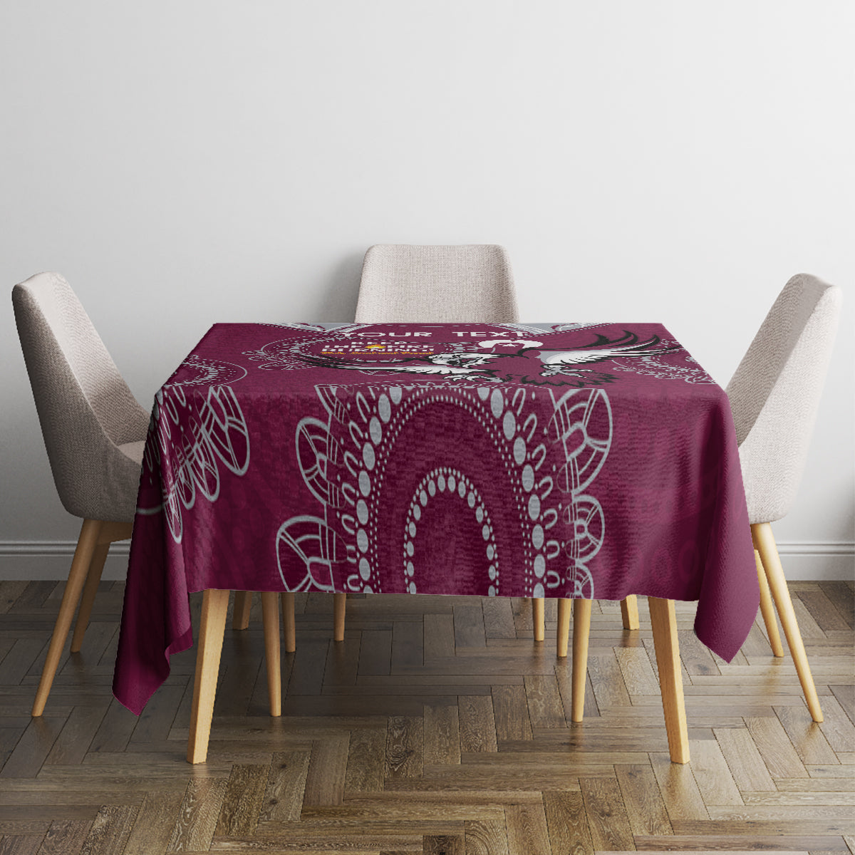 Custom NRL Sea Eagles NAIDOC Week Tablecloth Keep The Fire Burning Indigenous Art