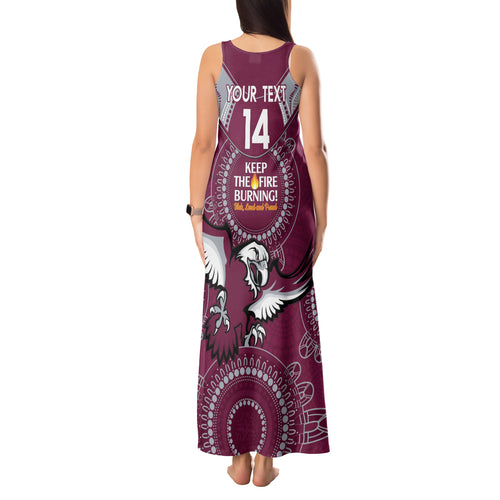 Custom NRL Sea Eagles NAIDOC Week Tank Maxi Dress Keep The Fire Burning Indigenous Art