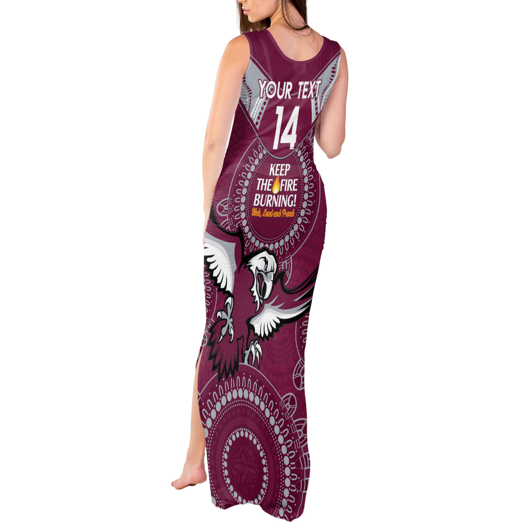 Custom NRL Sea Eagles NAIDOC Week Tank Maxi Dress Keep The Fire Burning Indigenous Art