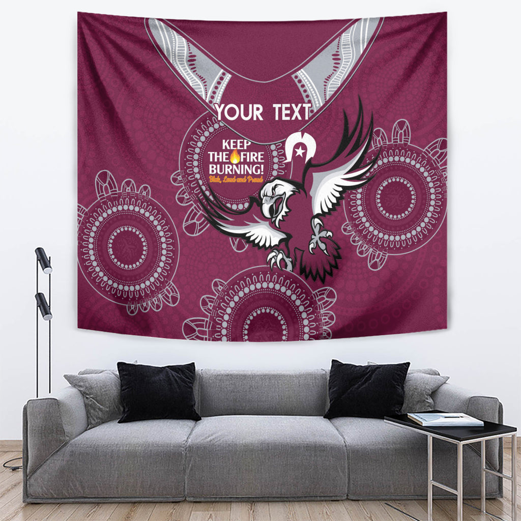 Custom NRL Sea Eagles NAIDOC Week Tapestry Keep The Fire Burning Indigenous Art