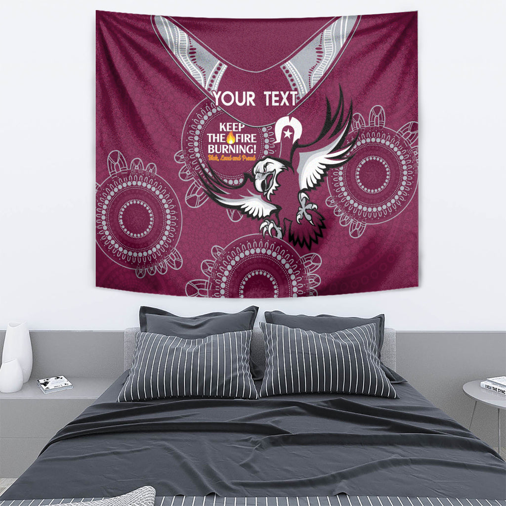 Custom NRL Sea Eagles NAIDOC Week Tapestry Keep The Fire Burning Indigenous Art