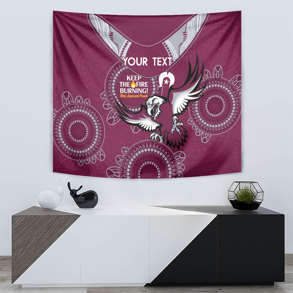 Custom NRL Sea Eagles NAIDOC Week Tapestry Keep The Fire Burning Indigenous Art