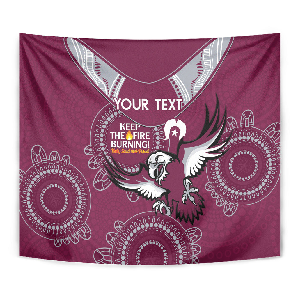 Custom NRL Sea Eagles NAIDOC Week Tapestry Keep The Fire Burning Indigenous Art