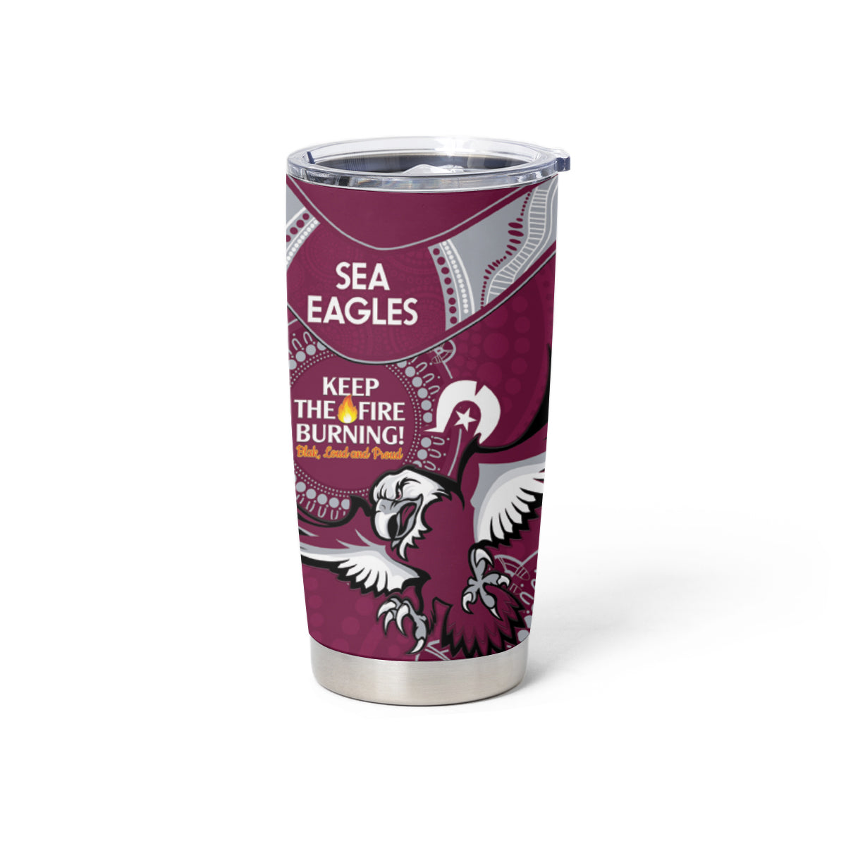 NRL Sea Eagles NAIDOC Week Tumbler Cup Keep The Fire Burning Indigenous Art