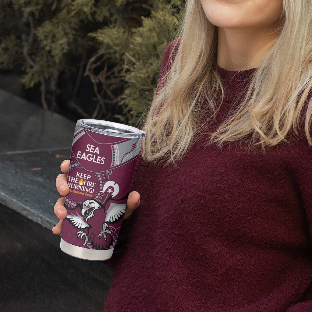NRL Sea Eagles NAIDOC Week Tumbler Cup Keep The Fire Burning Indigenous Art
