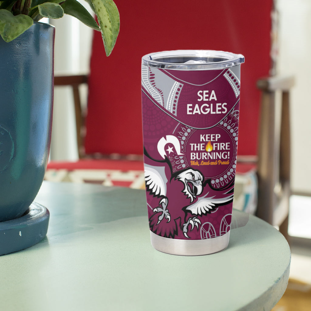 NRL Sea Eagles NAIDOC Week Tumbler Cup Keep The Fire Burning Indigenous Art