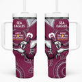 NRL Sea Eagles NAIDOC Week Tumbler With Handle Keep The Fire Burning Indigenous Art