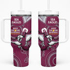 NRL Sea Eagles NAIDOC Week Tumbler With Handle Keep The Fire Burning Indigenous Art