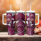 NRL Sea Eagles NAIDOC Week Tumbler With Handle Keep The Fire Burning Indigenous Art