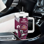 NRL Sea Eagles NAIDOC Week Tumbler With Handle Keep The Fire Burning Indigenous Art