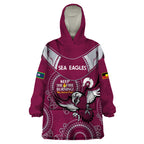 Custom NRL Sea Eagles NAIDOC Week Wearable Blanket Hoodie Keep The Fire Burning Indigenous Art