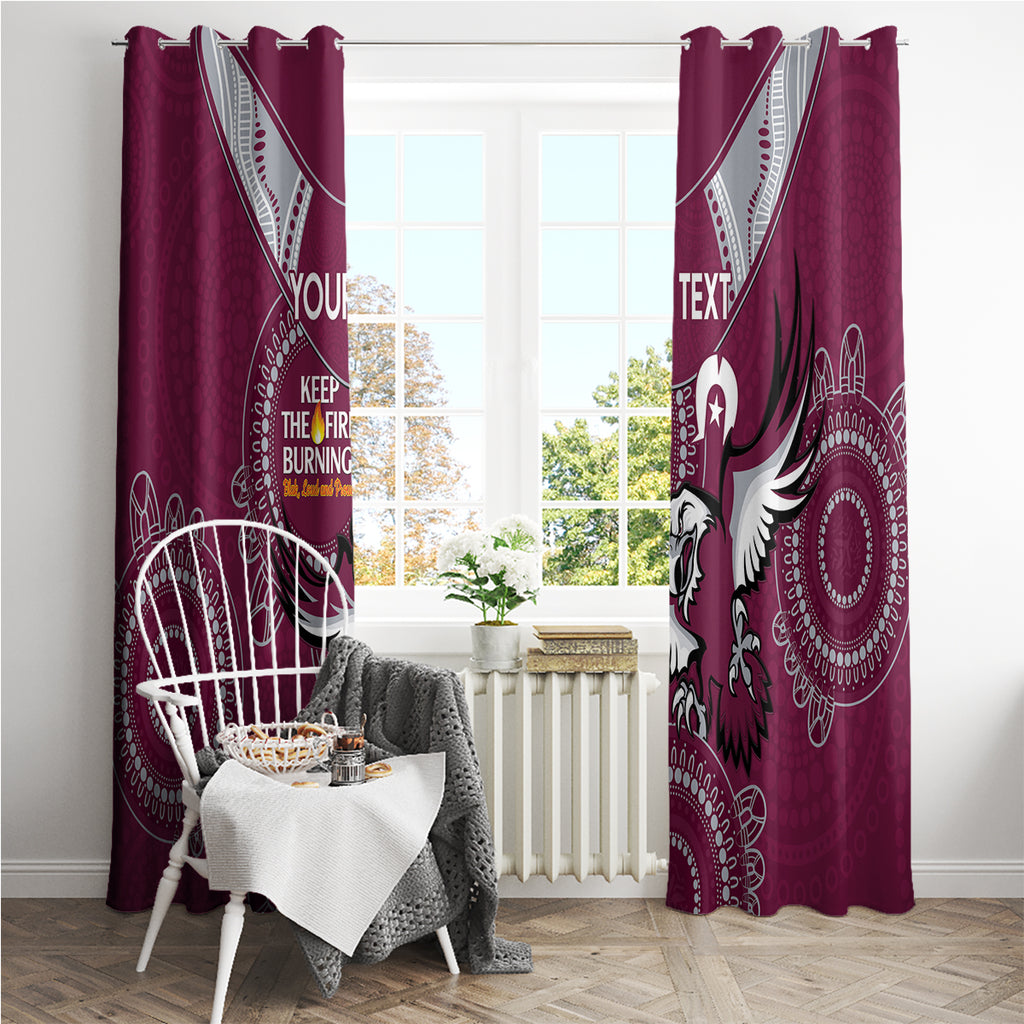 Custom NRL Sea Eagles NAIDOC Week Window Curtain Keep The Fire Burning Indigenous Art