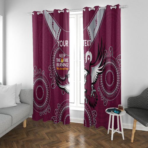 Custom NRL Sea Eagles NAIDOC Week Window Curtain Keep The Fire Burning Indigenous Art