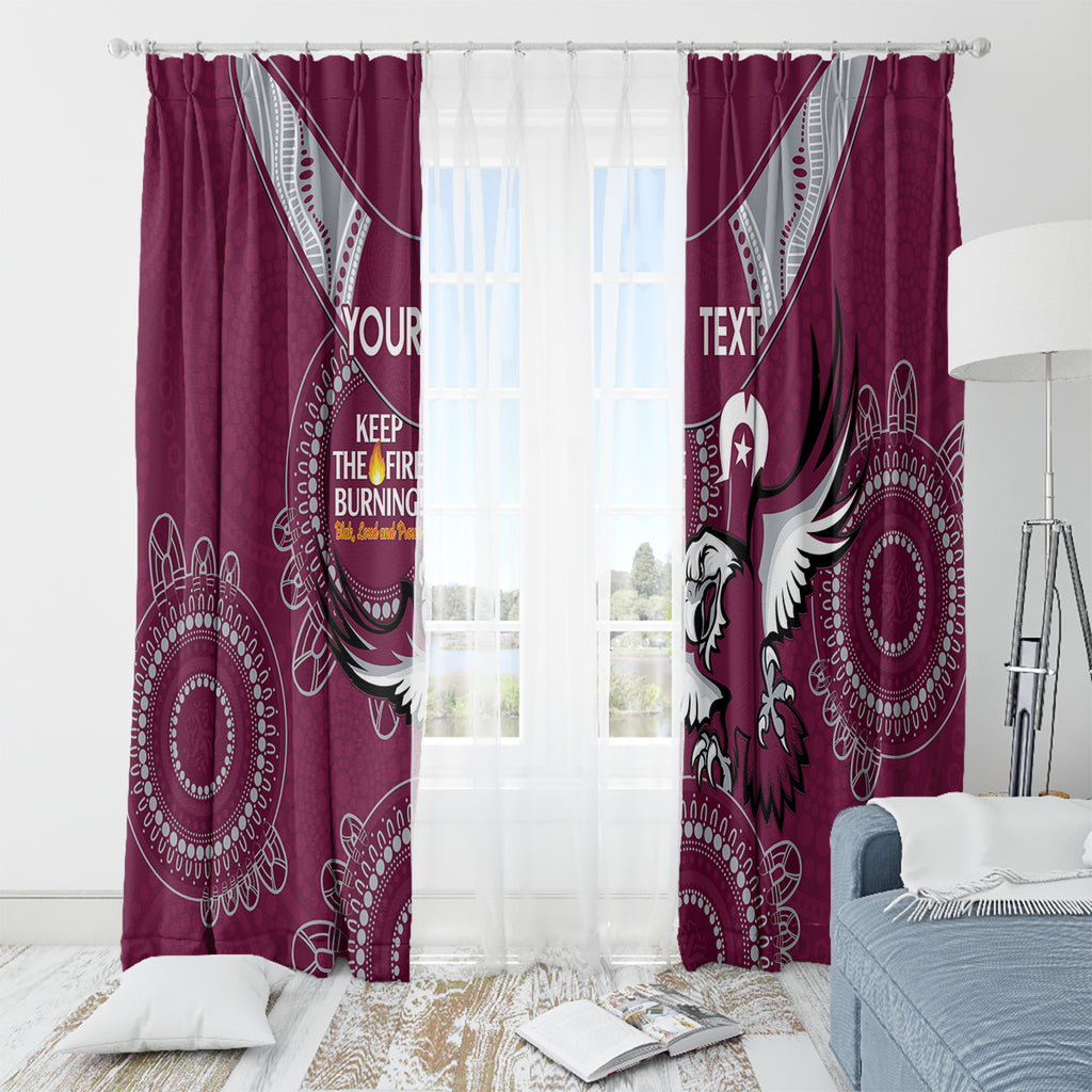 Custom NRL Sea Eagles NAIDOC Week Window Curtain Keep The Fire Burning Indigenous Art