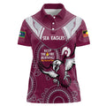 Custom NRL Sea Eagles NAIDOC Week Women Polo Shirt Keep The Fire Burning Indigenous Art