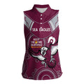 Custom NRL Sea Eagles NAIDOC Week Women Sleeveless Polo Shirt Keep The Fire Burning Indigenous Art