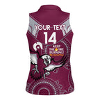 Custom NRL Sea Eagles NAIDOC Week Women Sleeveless Polo Shirt Keep The Fire Burning Indigenous Art