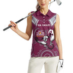 Custom NRL Sea Eagles NAIDOC Week Women Sleeveless Polo Shirt Keep The Fire Burning Indigenous Art