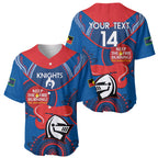 Custom NRL Knights NAIDOC Week Baseball Jersey Keep The Fire Burning Indigenous Art