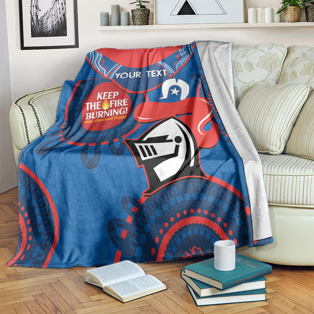 Custom NRL Knights NAIDOC Week Blanket Keep The Fire Burning Indigenous Art