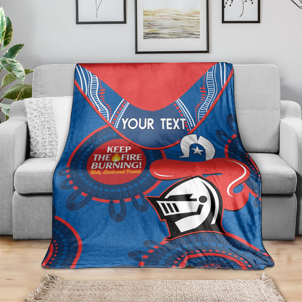 Custom NRL Knights NAIDOC Week Blanket Keep The Fire Burning Indigenous Art
