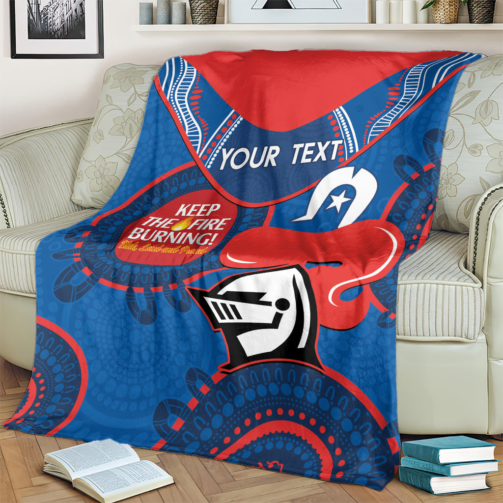 Custom NRL Knights NAIDOC Week Blanket Keep The Fire Burning Indigenous Art
