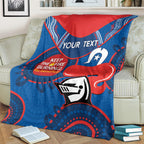 Custom NRL Knights NAIDOC Week Blanket Keep The Fire Burning Indigenous Art