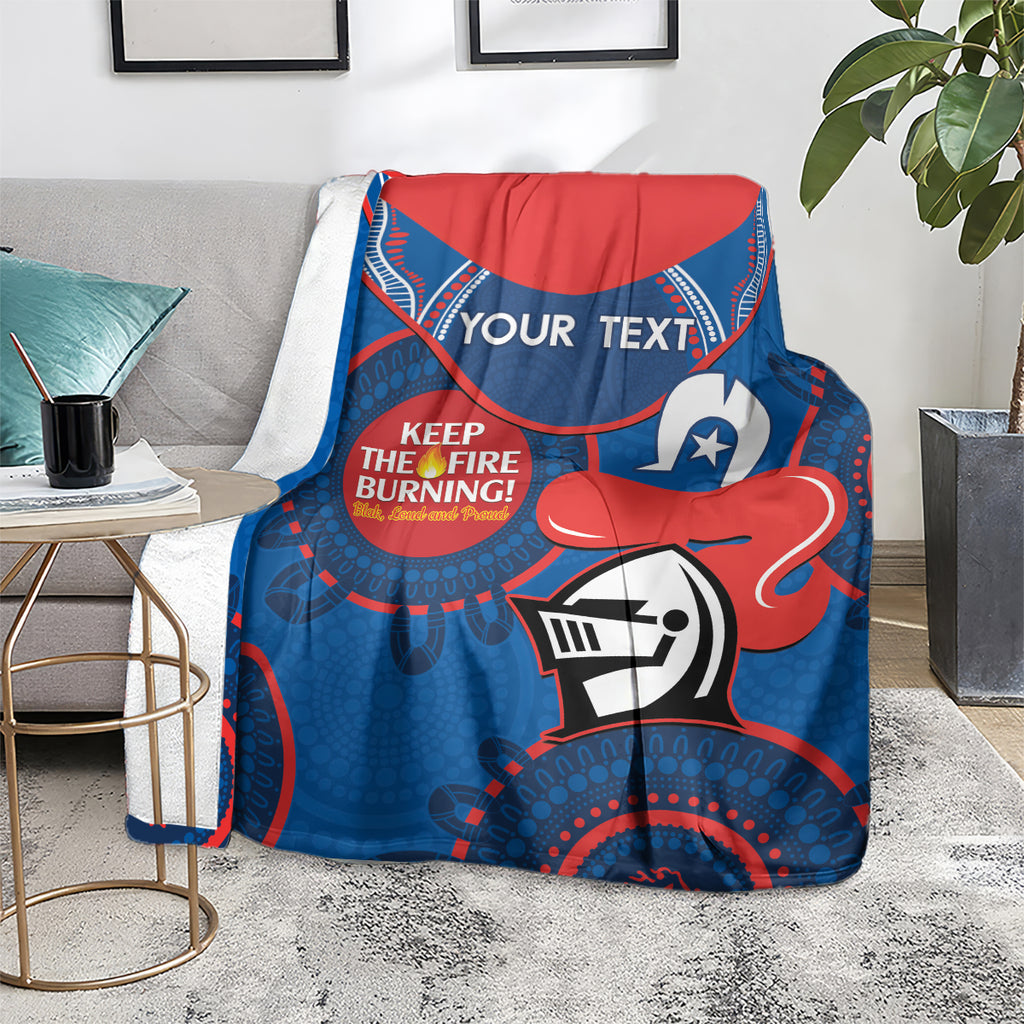 Custom NRL Knights NAIDOC Week Blanket Keep The Fire Burning Indigenous Art