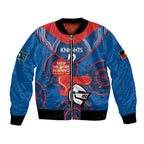 Custom NRL Knights NAIDOC Week Bomber Jacket Keep The Fire Burning Indigenous Art
