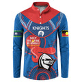 Custom NRL Knights NAIDOC Week Button Sweatshirt Keep The Fire Burning Indigenous Art