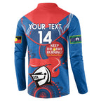 Custom NRL Knights NAIDOC Week Button Sweatshirt Keep The Fire Burning Indigenous Art