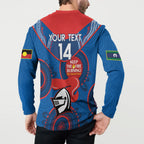 Custom NRL Knights NAIDOC Week Button Sweatshirt Keep The Fire Burning Indigenous Art