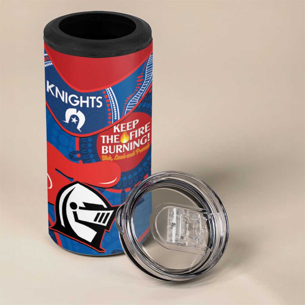 NRL Knights NAIDOC Week 4 in 1 Can Cooler Tumbler Keep The Fire Burning Indigenous Art