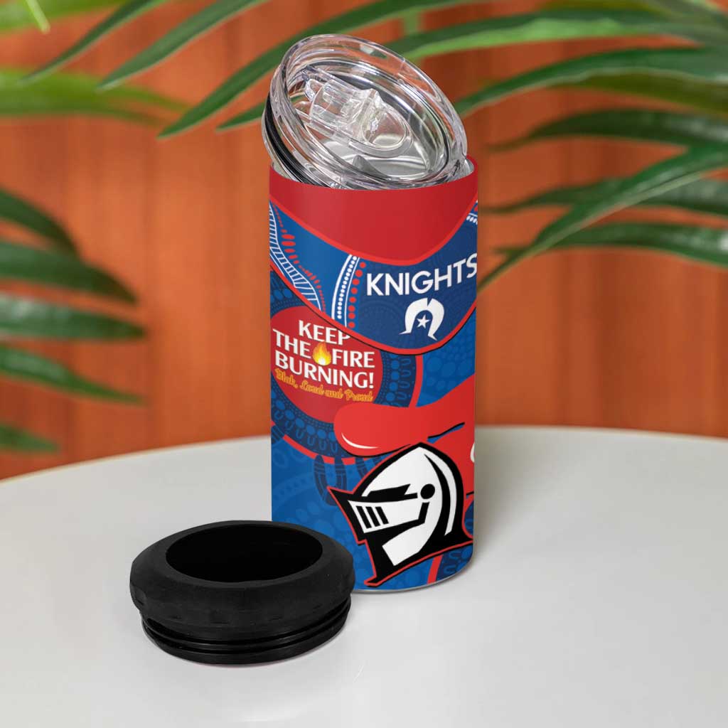 NRL Knights NAIDOC Week 4 in 1 Can Cooler Tumbler Keep The Fire Burning Indigenous Art