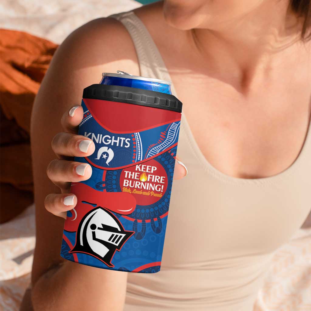NRL Knights NAIDOC Week 4 in 1 Can Cooler Tumbler Keep The Fire Burning Indigenous Art