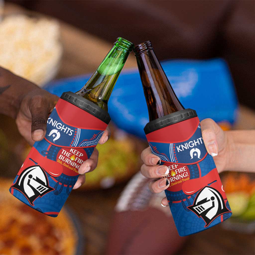 NRL Knights NAIDOC Week 4 in 1 Can Cooler Tumbler Keep The Fire Burning Indigenous Art