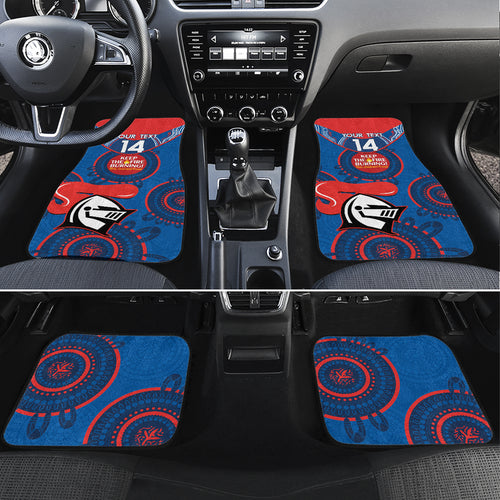 Custom NRL Knights NAIDOC Week Car Mats Keep The Fire Burning Indigenous Art
