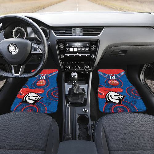 Custom NRL Knights NAIDOC Week Car Mats Keep The Fire Burning Indigenous Art