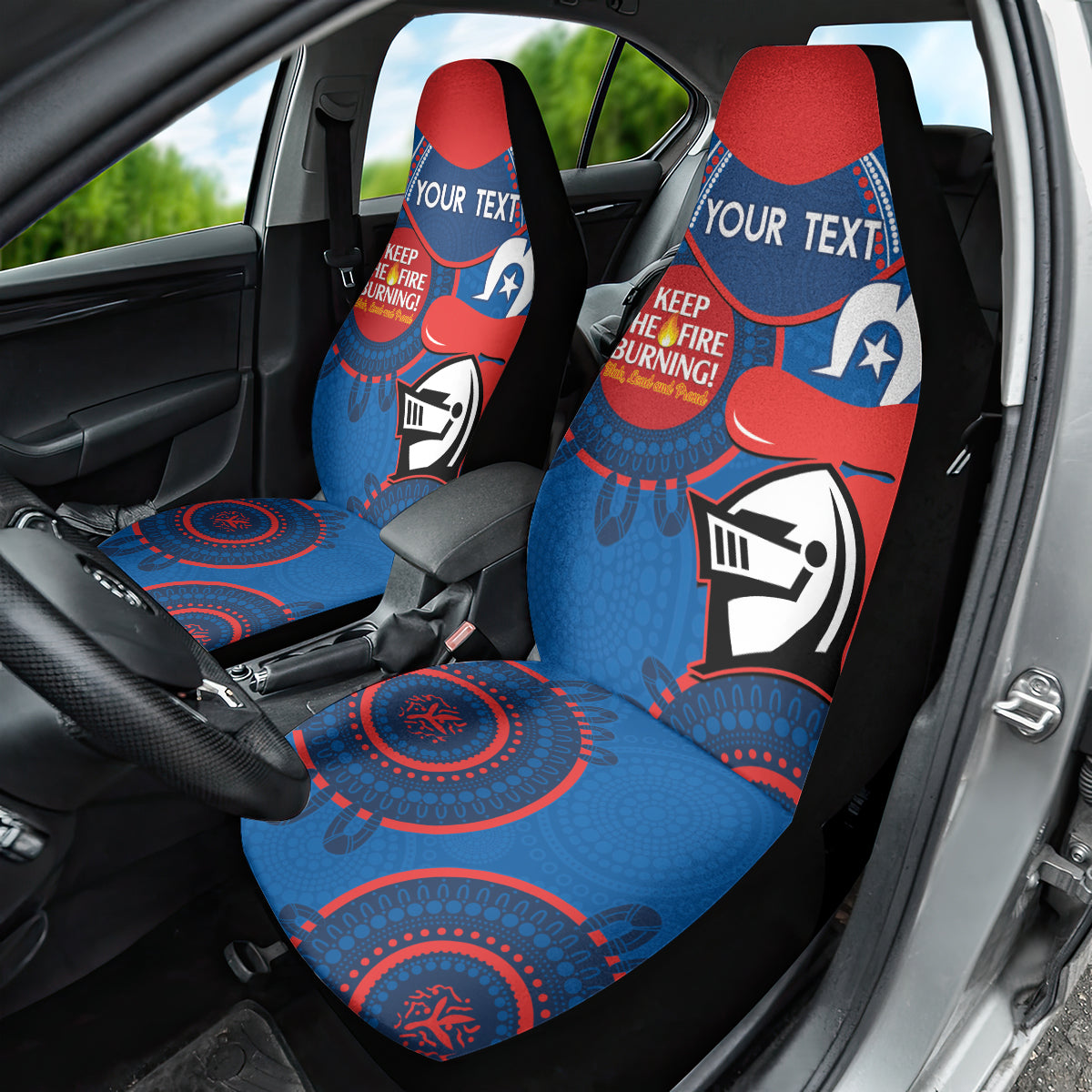 Custom NRL Knights NAIDOC Week Car Seat Cover Keep The Fire Burning Indigenous Art