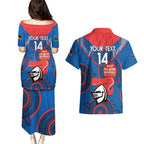 Custom NRL Knights NAIDOC Week Couples Matching Puletasi and Hawaiian Shirt Keep The Fire Burning Indigenous Art