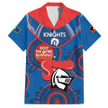 Custom NRL Knights NAIDOC Week Family Matching Long Sleeve Bodycon Dress and Hawaiian Shirt Keep The Fire Burning Indigenous Art